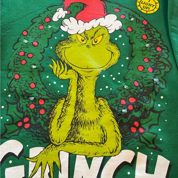 Dr.Seuss The Grinch Light Up Christmas Sweatshirt - Picture 2 of 5